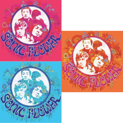 Sonic Flower (Alternate Cover) (Pink/Blue/White LP Vinyl) & Sonic Flower (Transparent Blue/White/Solid Blue Striped LP Vinyl) & Sonic Flower (Fuchsia LP Vinyl)