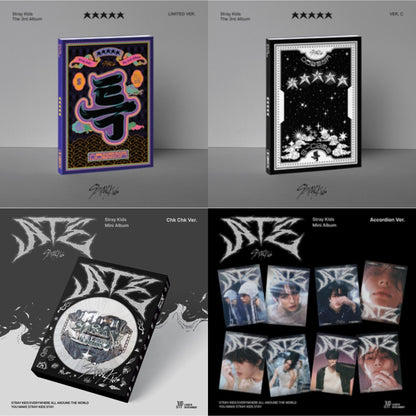 This is a 4 CD SKU bundle.
1.This CD is brand new.Format: CDThis item's title is: 5-Star (Limited Ver.)Artist: Stray KidsBarcode: 196922331695Release Date: 6/2/2023
2.This CD is brand new.Format: CDMusic Style: K-popThis item's title is: 5-Star (Ver.