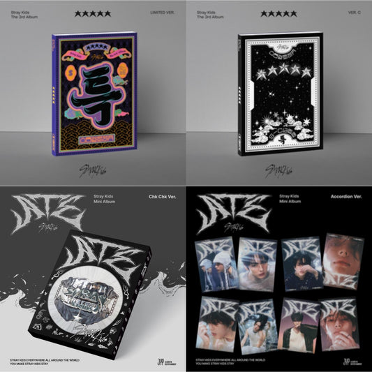 This is a 4 CD SKU bundle.
1.This CD is brand new.Format: CDThis item's title is: 5-Star (Limited Ver.)Artist: Stray KidsBarcode: 196922331695Release Date: 6/2/2023
2.This CD is brand new.Format: CDMusic Style: K-popThis item's title is: 5-Star (Ver.