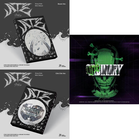 This is a 3 CD SKU bundle.
1.This CD is brand new.Format: CDThis item's title is: Ate (Chk Chk Ver.)Artist: Stray KidsBarcode: 196922934445Release Date: 7/19/2024
2.This CD is brand new.Format: CDThis item's title is: Ate (Boom Ver.