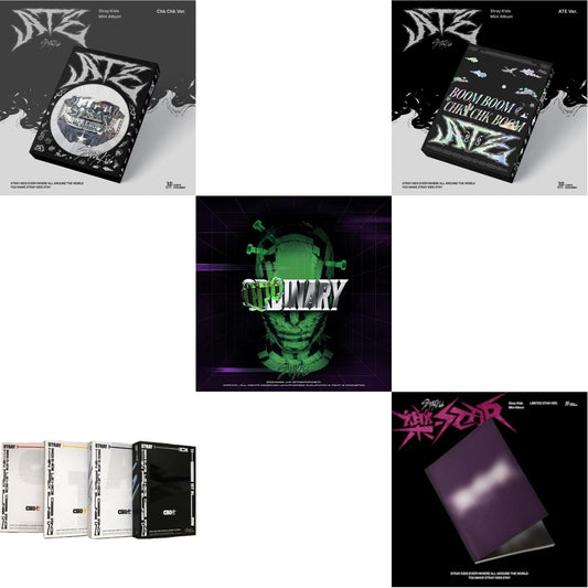 This is a 5 CD SKU bundle.
1.This CD is brand new.Format: CDThis item's title is: Ate (Chk Chk Ver.)Artist: Stray KidsBarcode: 196922934445Release Date: 7/19/2024
2.This CD is brand new.