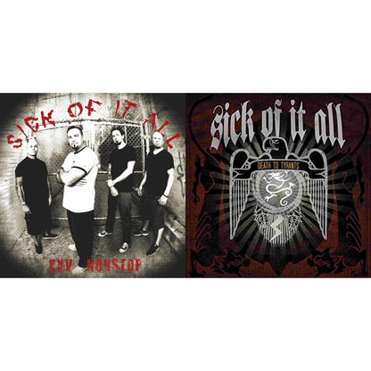 This is a 2 LP Vinyl SKU bundle.
1.This LP Vinyl is brand new.Format: LP VinylMusic Style: HardcoreThis item's title is: Nonstop (Red LP Vinyl)Artist: Sick Of It AllLabel: BACK ON BLACKBarcode: 803343213447Release Date: 11/20/2020
2.This LP Vinyl is brand new.