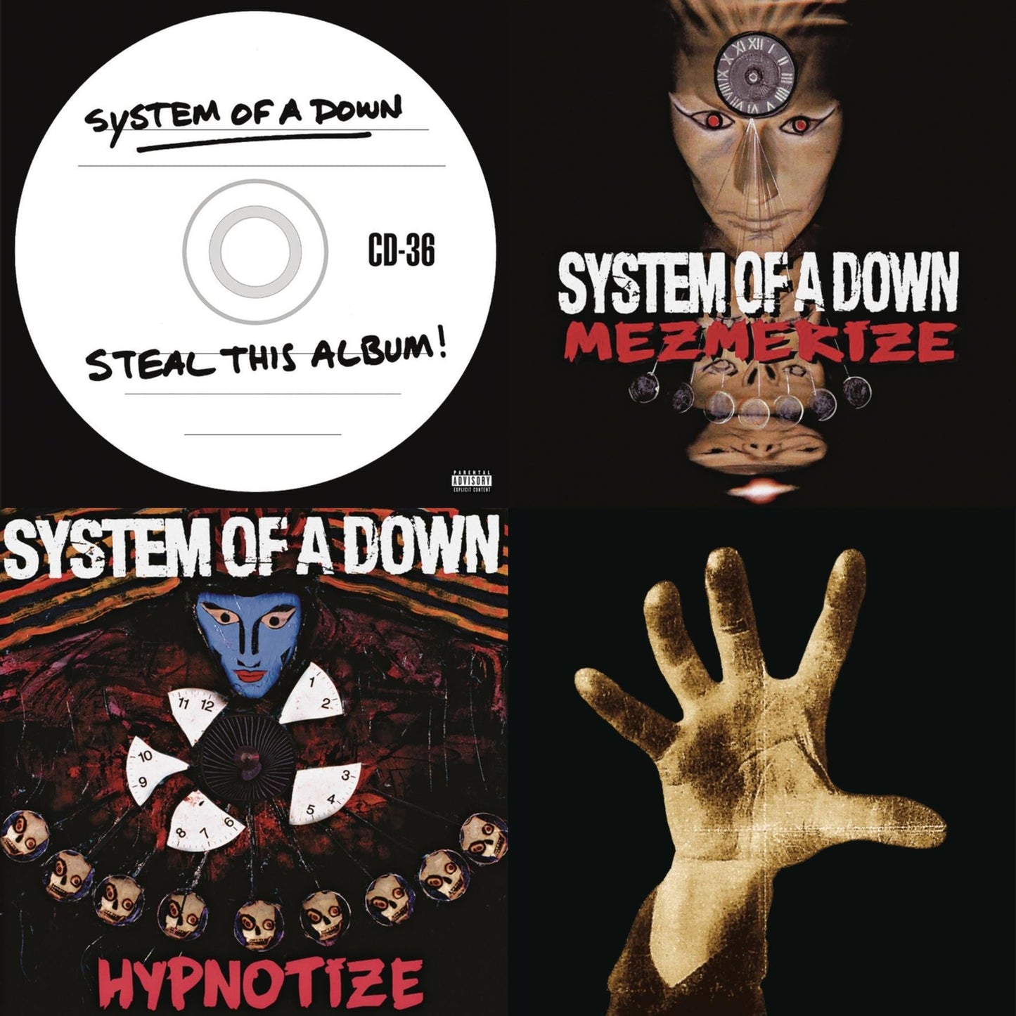 This is a 4 LP Vinyl SKU bundle.
1.This LP Vinyl is brand new.Format: LP VinylMusic Style: Nu MetalThis item's title is: System Of A Down (140G)Artist: System Of A DownLabel: LEGACY/ AMERICANBarcode: 190758655819Release Date: 10/12/2018
2.This LP Vinyl is brand new.