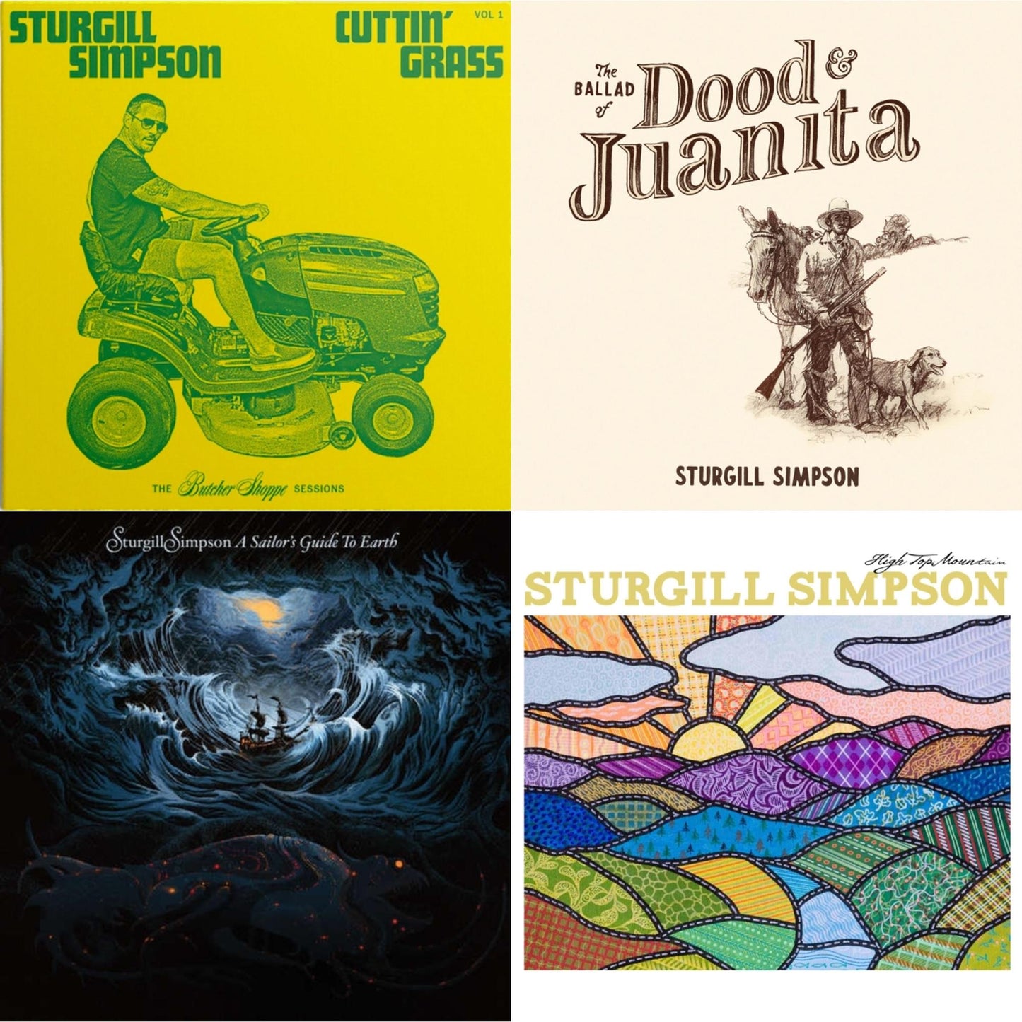 This is a 4 LP Vinyl SKU bundle.
1.This LP Vinyl is brand new.Format: LP VinylThis item's title is: Cuttin' Grass (2LP)Artist: Sturgill SimpsonLabel: HIGH TOP MOUNTAIN RECORDSBarcode: 787790456285Release Date: 12/11/2020
2.This LP Vinyl is brand new.
