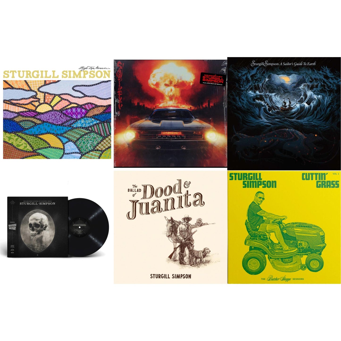 This is a 6 LP Vinyl SKU bundle.
1.This LP Vinyl is brand new.Format: LP VinylMusic Style: CountryThis item's title is: High Top MountainArtist: Sturgill SimpsonLabel: THIRTY TIGERSBarcode: 794504787146Release Date: 6/11/2013
2.This LP Vinyl is brand new.