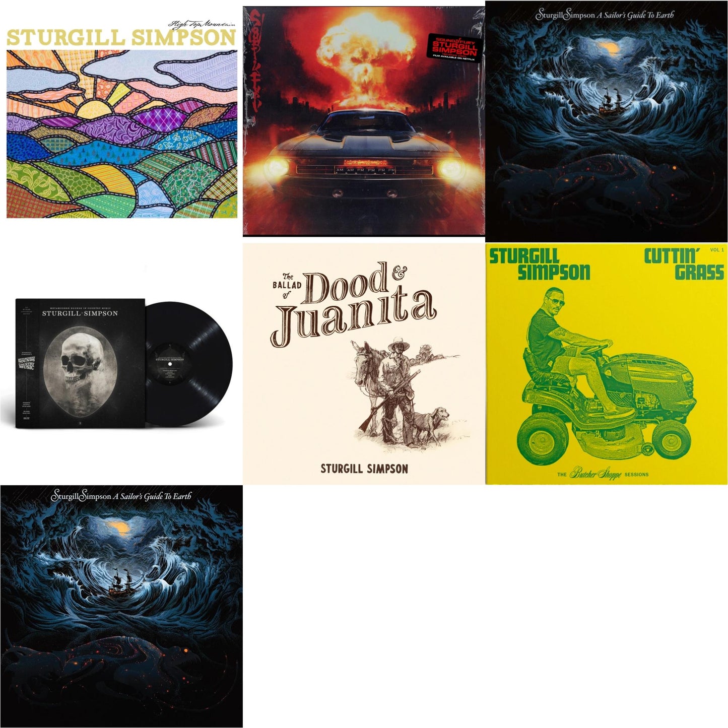 This is a 7 LP Vinyl SKU bundle.
1.This LP Vinyl is brand new.Format: LP VinylMusic Style: CountryThis item's title is: High Top MountainArtist: Sturgill SimpsonLabel: THIRTY TIGERSBarcode: 794504787146Release Date: 6/11/2013
2.This LP Vinyl is brand new.