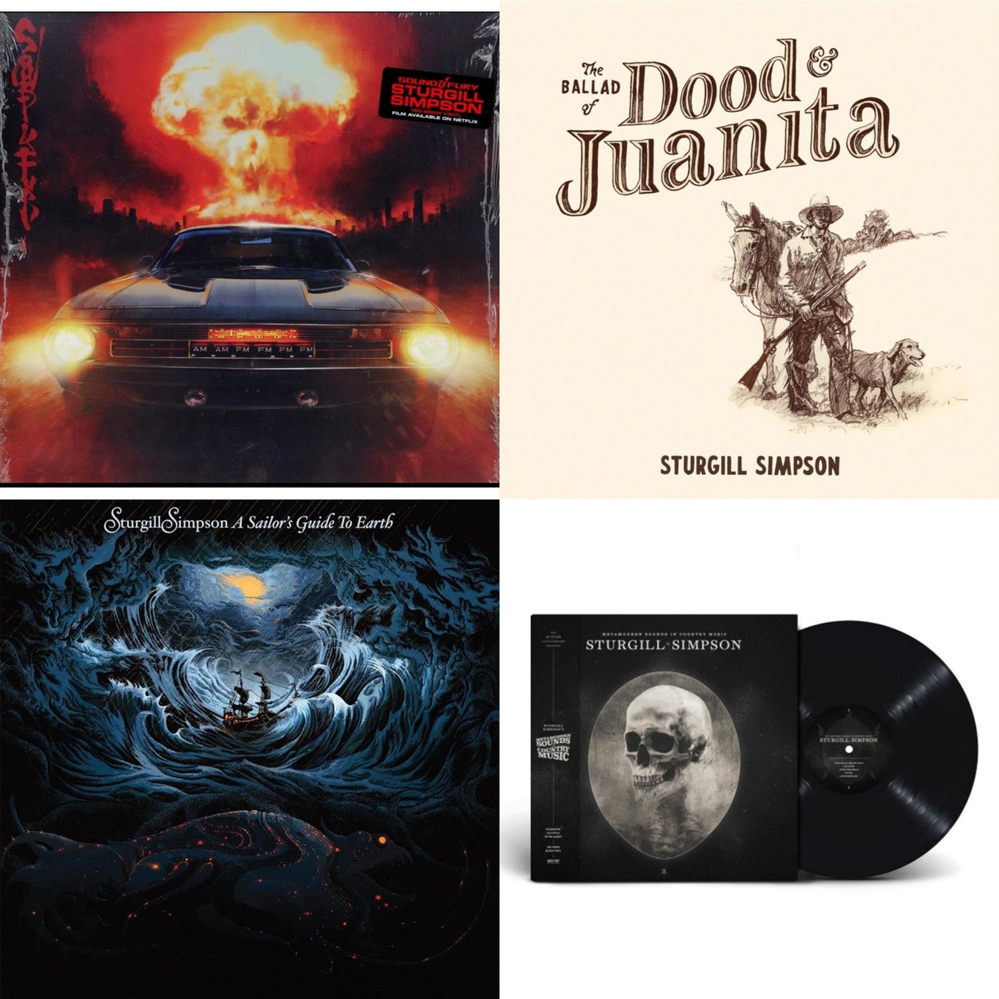 This is a 4 LP Vinyl SKU bundle.
1.This LP Vinyl is brand new.Format: LP VinylThis item's title is: Sound & FuryArtist: Sturgill SimpsonLabel: ELEKTRABarcode: 075678651786Release Date: 9/27/2019
2.This LP Vinyl is brand new.