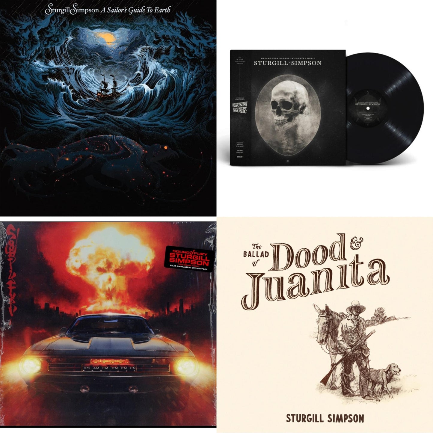 This is a 4 LP Vinyl SKU bundle.
1.This LP Vinyl is brand new.Format: LP VinylThis item's title is: Sound & FuryArtist: Sturgill SimpsonLabel: ELEKTRABarcode: 075678651786Release Date: 9/27/2019
2.This LP Vinyl is brand new.