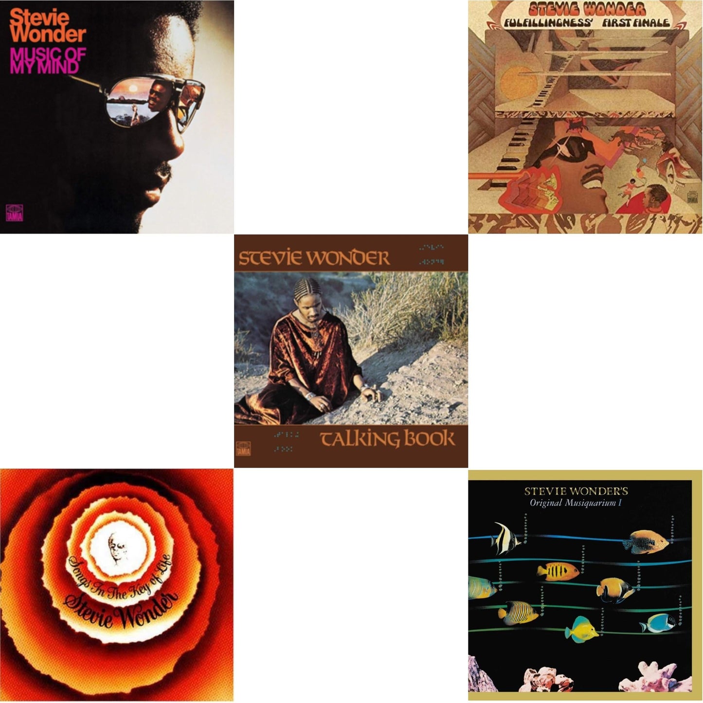 Music Of My Mind & Songs In The Key Of Life & Talking Book & Fulfillingness' First Finale & Original Musiquarium I (2LP)