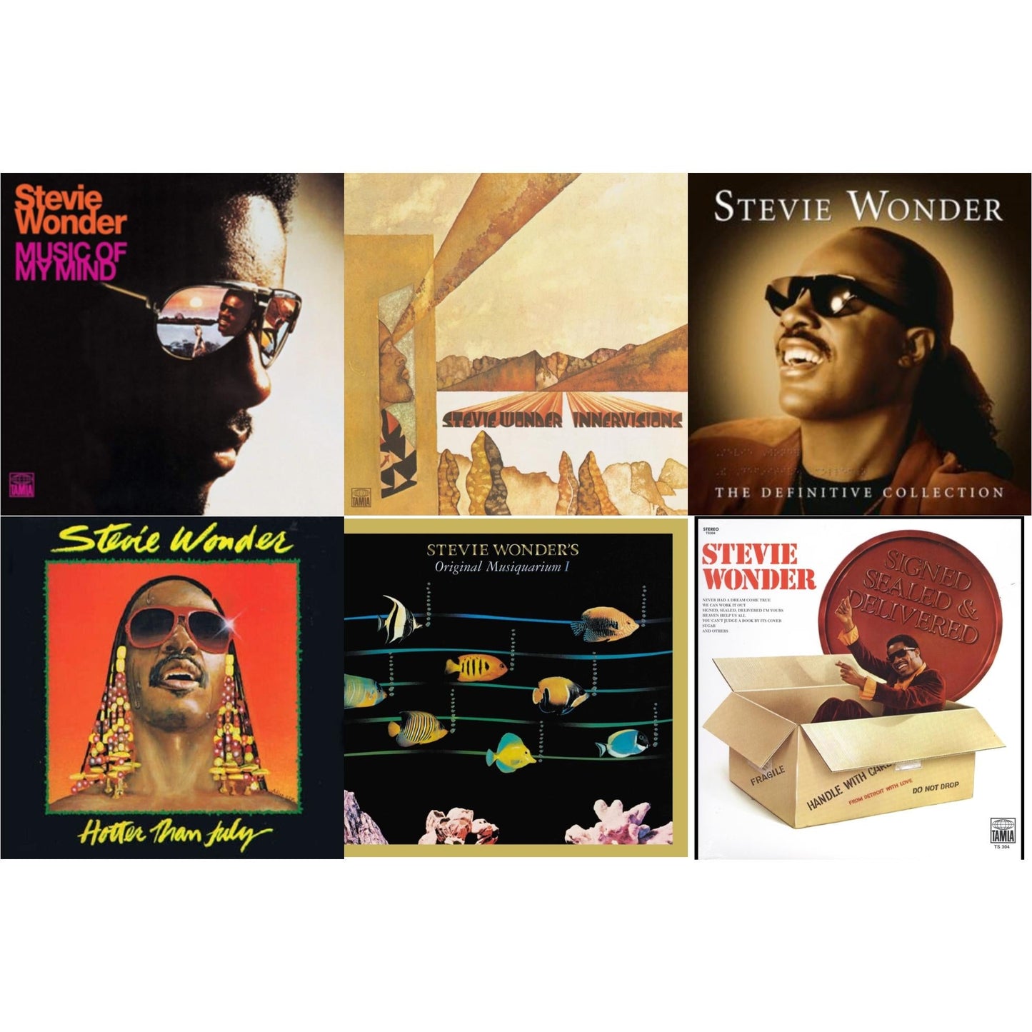 Music Of My Mind & Innervisions & Definitive Collection (2LP) & Hotter Than July & Original Musiquarium I (2LP) & Signed Sealed And Delivered (LP)