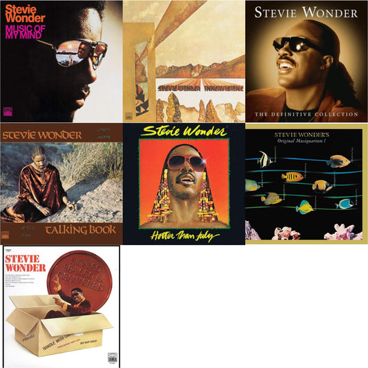 Music Of My Mind & Innervisions & Definitive Collection (2LP) & Talking Book & Hotter Than July & Original Musiquarium I (2LP) & Signed Sealed And Delivered (LP)