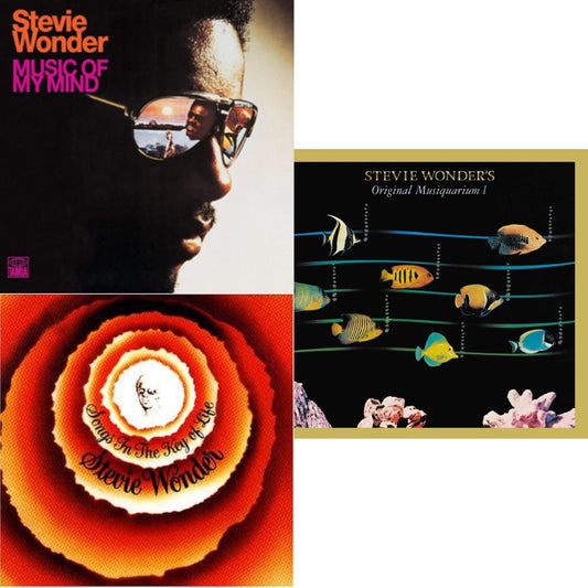 This is a 3 LP Vinyl SKU bundle.
1.This LP Vinyl is brand new.Format: LP VinylMusic Style: Soul-JazzThis item's title is: Music Of My MindArtist: Stevie WonderLabel: TamlaBarcode: 050109031412Release Date: 9/23/2008
2.This LP Vinyl is brand new.