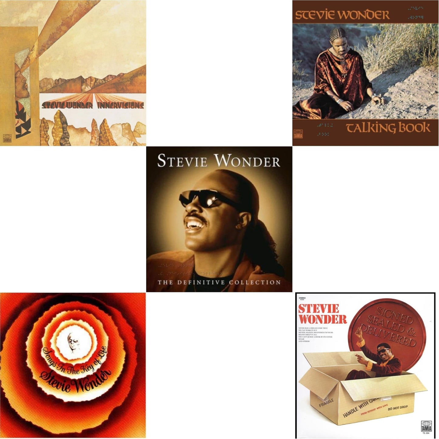 Innervisions & Songs In The Key Of Life & Definitive Collection (2LP) & Talking Book & Signed Sealed And Delivered (LP)