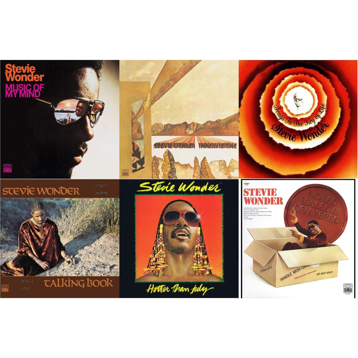 Music Of My Mind & Innervisions & Songs In The Key Of Life & Talking Book & Hotter Than July & Signed Sealed And Delivered (LP)