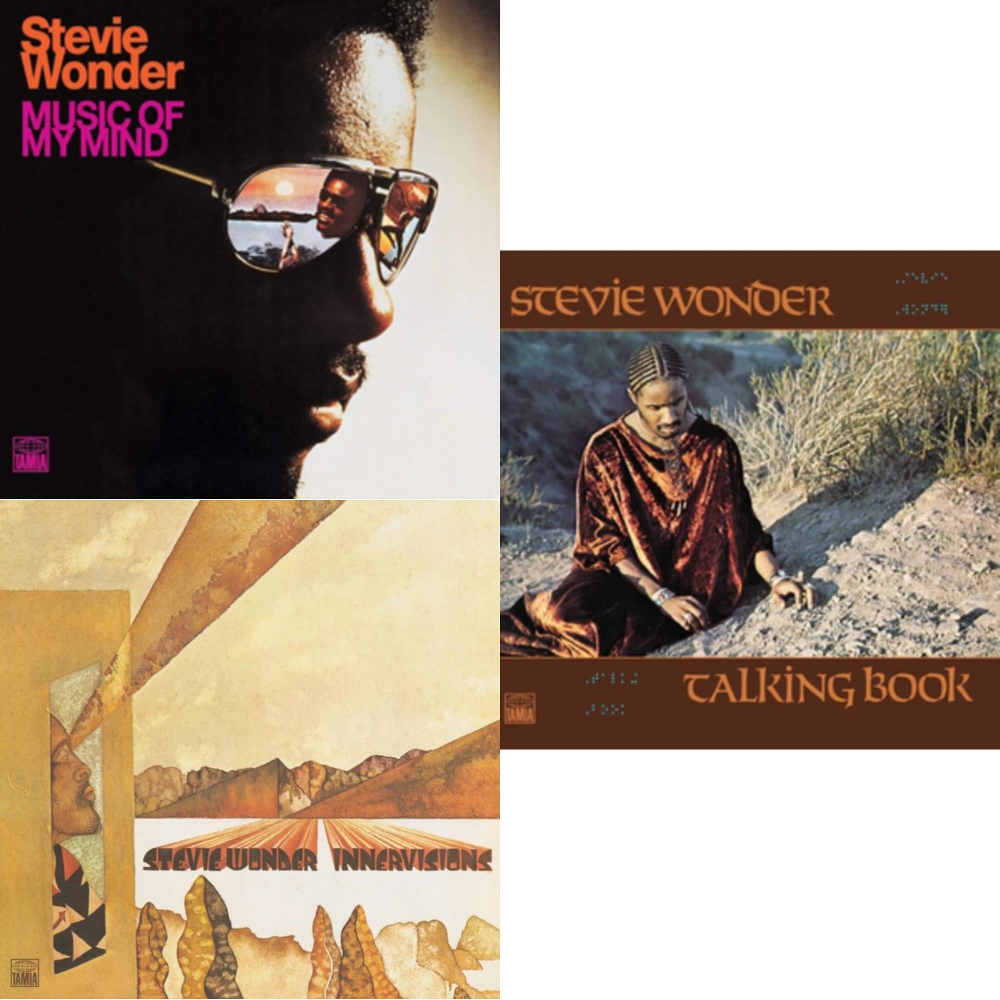 This is a 3 LP Vinyl SKU bundle.
1.This LP Vinyl is brand new.Format: LP VinylMusic Style: Soul-JazzThis item's title is: Music Of My MindArtist: Stevie WonderLabel: TamlaBarcode: 050109031412Release Date: 9/23/2008
2.This LP Vinyl is brand new.