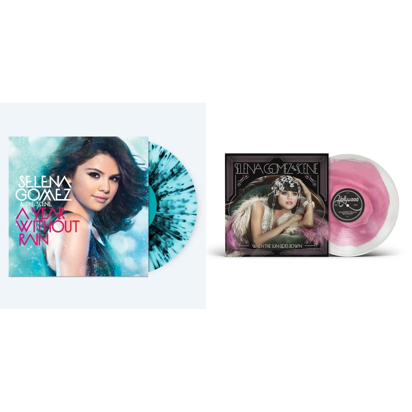Year Without Rain (Transparent Ice Blue/Black Splatter LP Vinyl) & When The Sun Goes Down (Lavender/White Swirl LP Vinyl)