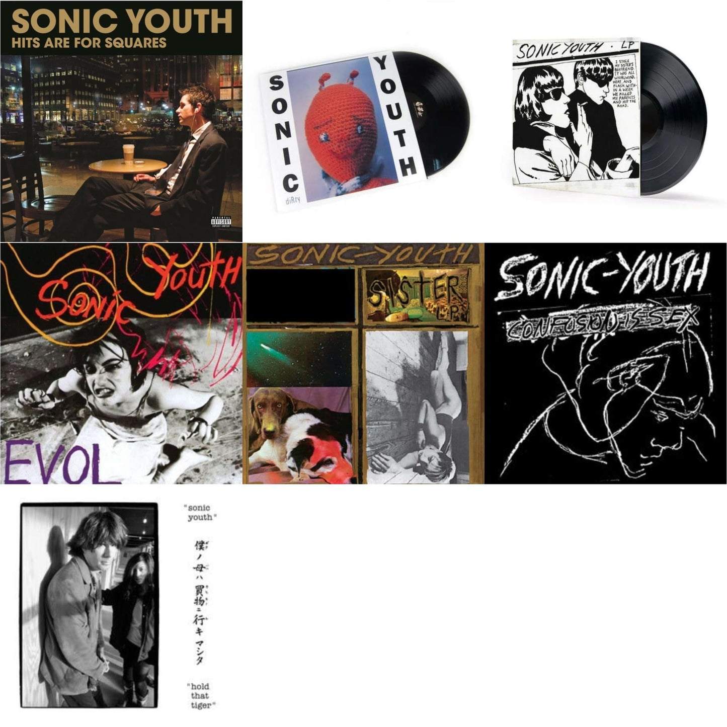 Hits Are For Squares (2LP) & Dirty & Goo & Evol & Sister & Confusion Is Sex & Hold That Tiger (2LP)