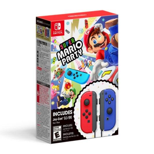 This is brand new.Hit the Dice Block, Mario style!
Bring everyone into the party with a Super Mario Party™ + Red & Blue Joy-Con™ bundle! It includes a full game download for Super Mario Party™ and a pair of stylish (L) Red and (R) Blue Joy-Con™ controllers for a $39.98 value* in savings.