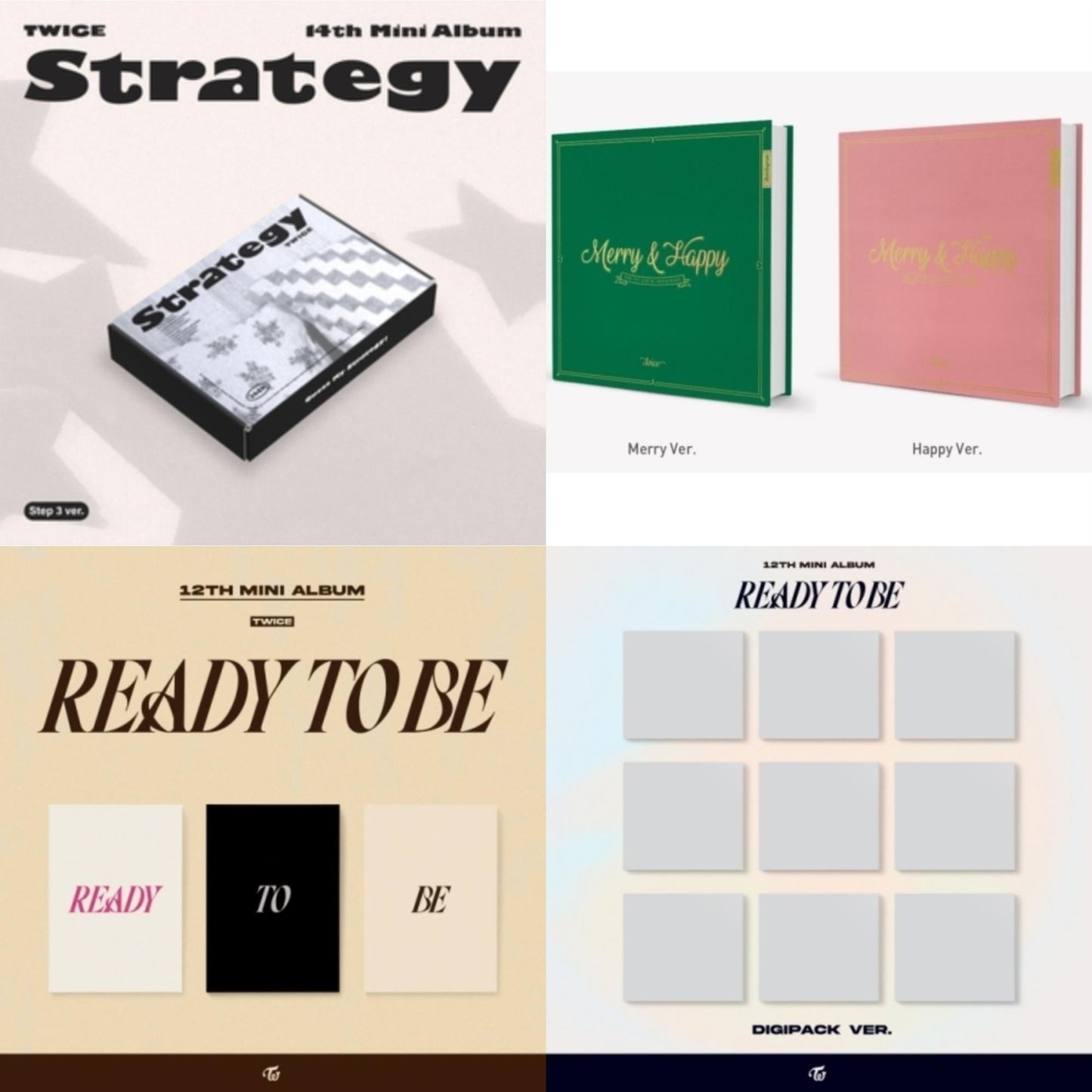 Strategy (Step 3 Ver.) & Merry & Happy & Ready To Be (12Th Mini Album) & Ready To Be (12Th Mini Album) Digipack Version