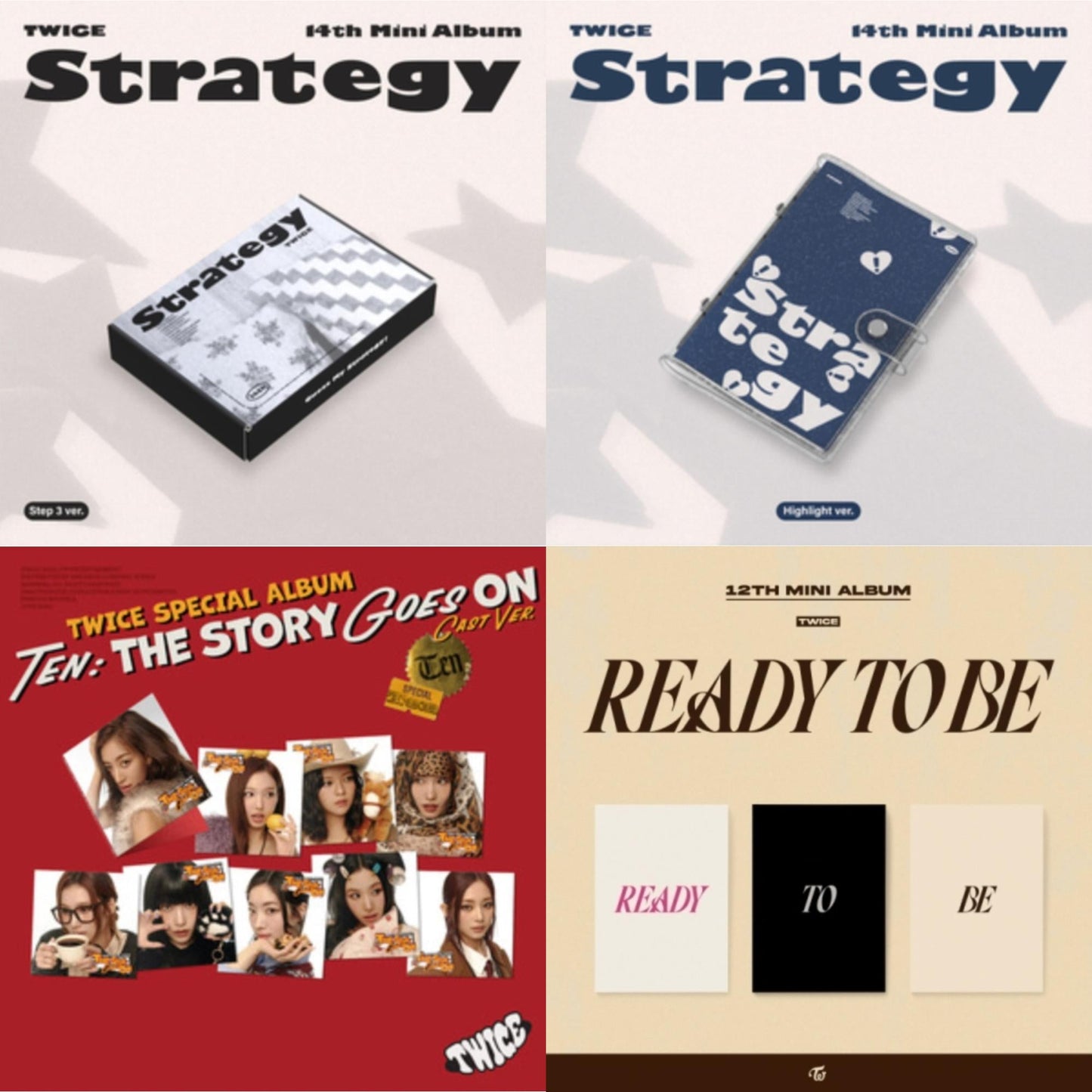 Strategy (Step 3 Ver.) & Strategy (Highlight Ver.) & Ten: The Story Goes On (Cast Ver.) & Ready To Be (12Th Mini Album)