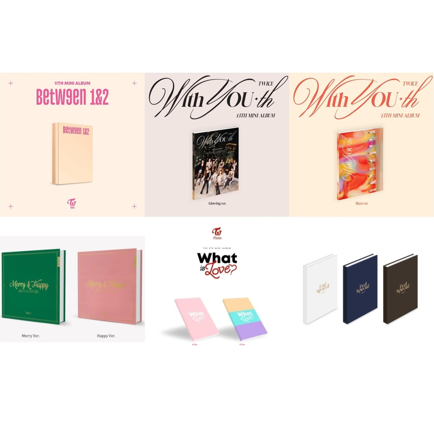 This is a 6 CD SKU bundle.
1.This CD is brand new.Format: CDMusic Style: K-popThis item's title is: Between 1&2 (Archive Version)Artist: TwiceLabel: JYP ENTERTAINMENT / REPUBLIC RBarcode: 192641872877Release Date: 8/26/2022
2.This CD is brand new.