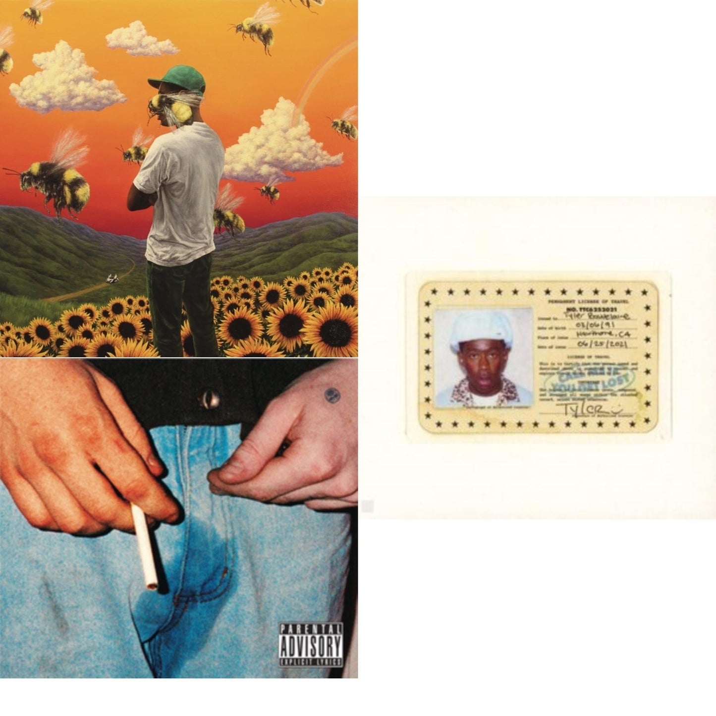 This is a 3 CD SKU bundle.
1.This CD is brand new.Format: CDMusic Style: ElectroThis item's title is: Flower BoyArtist:  The Creator TylerLabel: Rap/Hip HopBarcode: 889854411329Release Date: 7/21/2017
2.This CD is brand new.