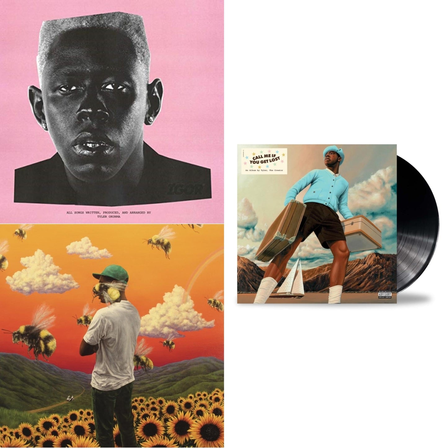 This is a 3 LP Vinyl SKU bundle.
1.This LP Vinyl is brand new.Format: LP VinylMusic Style: Contemporary R&BThis item's title is: Igor (X) (150G)Artist:  The Creator TylerLabel: A BOY IS A GUN; COLUMBIABarcode: 190759652213Release Date: 10/4/2019
2.This LP Vinyl is brand new.