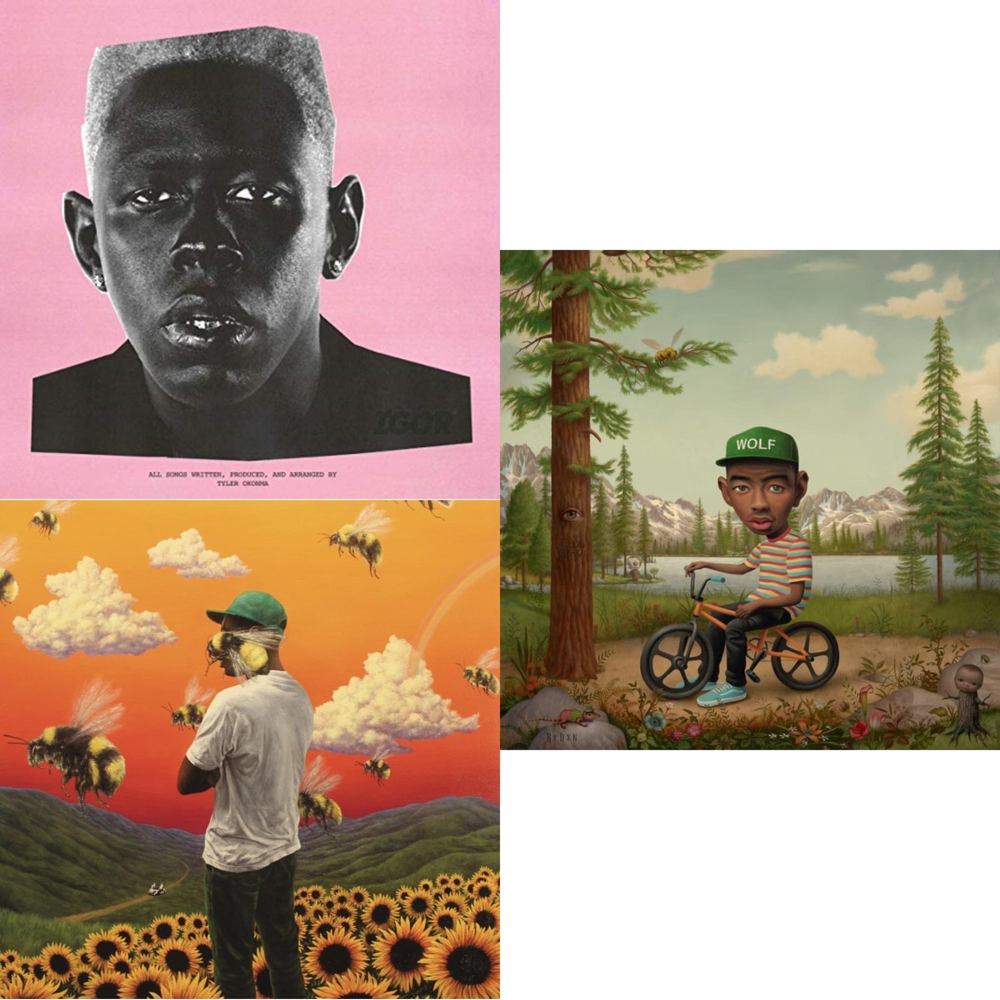 This is a 3 LP Vinyl SKU bundle.
1.This LP Vinyl is brand new.Format: LP VinylMusic Style: Contemporary R&BThis item's title is: Igor (X) (150G)Artist:  The Creator TylerLabel: A BOY IS A GUN; COLUMBIABarcode: 190759652213Release Date: 10/4/2019
2.This LP Vinyl is brand new.