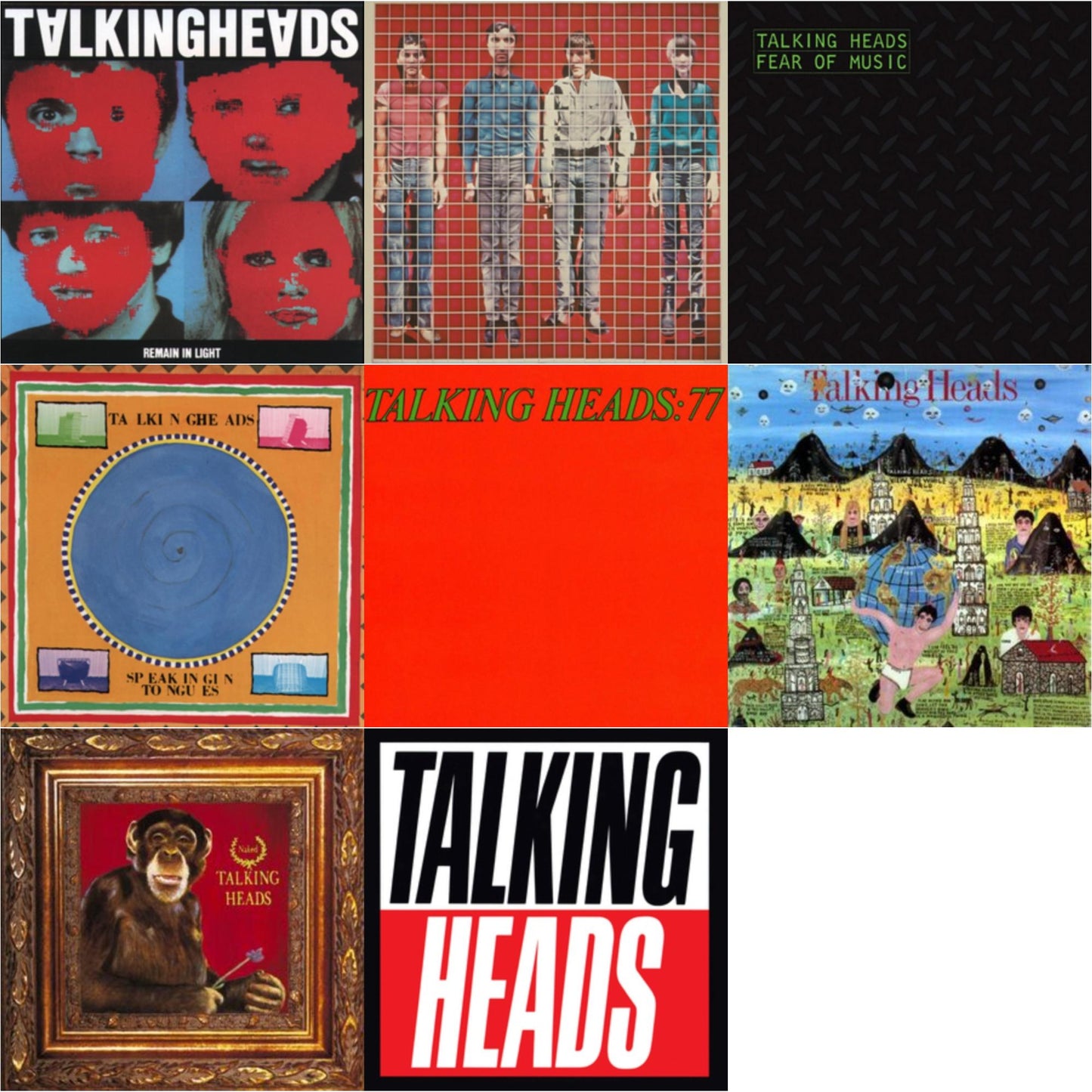 This is a 8 LP Vinyl SKU bundle.
1.This LP Vinyl is brand new.Format: LP VinylMusic Style: Art RockThis item's title is: Remain In LightArtist: Talking HeadsLabel: SireBarcode: 081227080211Release Date: 4/1/2013
2.This LP Vinyl is brand new.