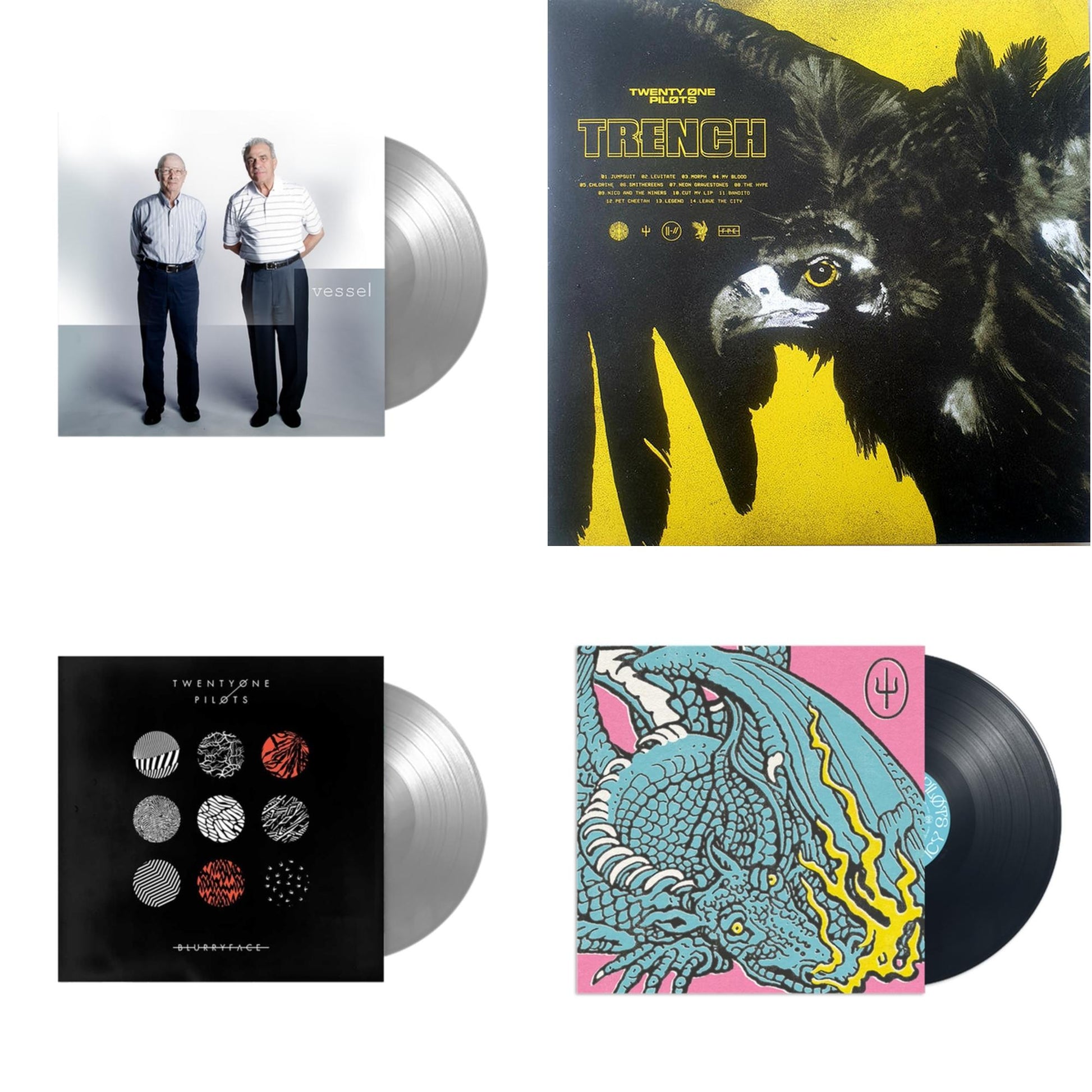 This is a 4 LP Vinyl SKU bundle.
1.This LP Vinyl is brand new.Format: LP VinylThis item's title is: Scaled & IcyArtist: Twenty One PilotsLabel: FULED BY RAMENBarcode: 075678641558Release Date: 11/19/2021
2.This LP Vinyl is brand new.