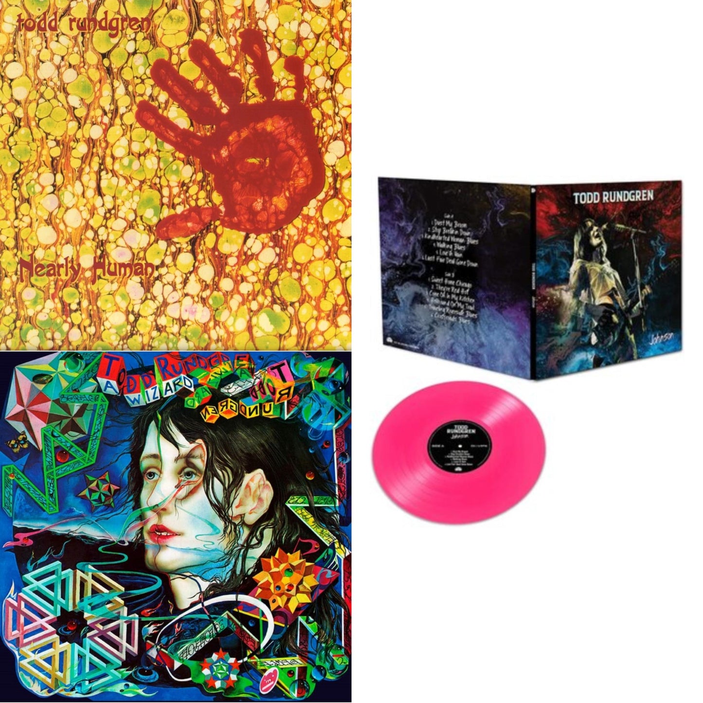 Nearly Human (180G/Translucent Yellow LP Vinyl/Limited Tour Edition) & Wizard A True Star (Turquoise Blue Vinyl/Limited/2LP/Tour Edition/Gatefold Cover/180G) & Johnson (Pink LP Vinyl)
