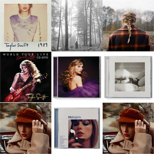 This is a 9 CD SKU bundle.
1.This CD is brand new.Format: CDMusic Style: VocalThis item's title is: Folklore (Edited)Artist: Taylor SwiftLabel: REPUBLICBarcode: 602435034799Release Date: 8/7/2020
2.This CD is brand new.