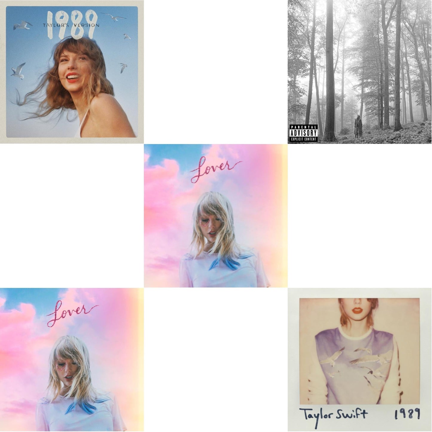 Folklore (X) & 1989 (Taylor's Version) & 1989 & Lover (Deluxe) (Version 2) & Lover