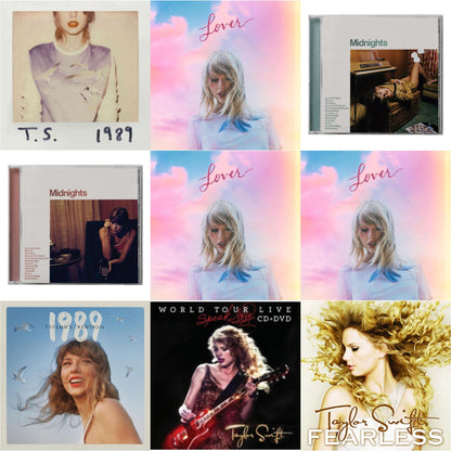 This is a 9 CD SKU bundle.
1.This CD is brand new.Format: CDMusic Style: Synth-popThis item's title is: Midnights (X) (Jade Green CD)Artist: Taylor SwiftLabel: REPUBLICBarcode: 602445790104Release Date: 10/21/2022
2.This CD is brand new.