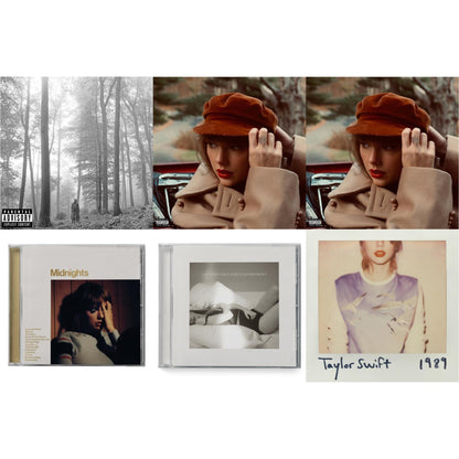 Folklore (X) & Red (Taylor's Version) (X) (2CD) & Red (Taylor's Version) (Edited) (2CD) & Midnights (X) (Mahogany CD) & Tortured Poets Department (X) (Manuscript- Bonus Track) & 1989