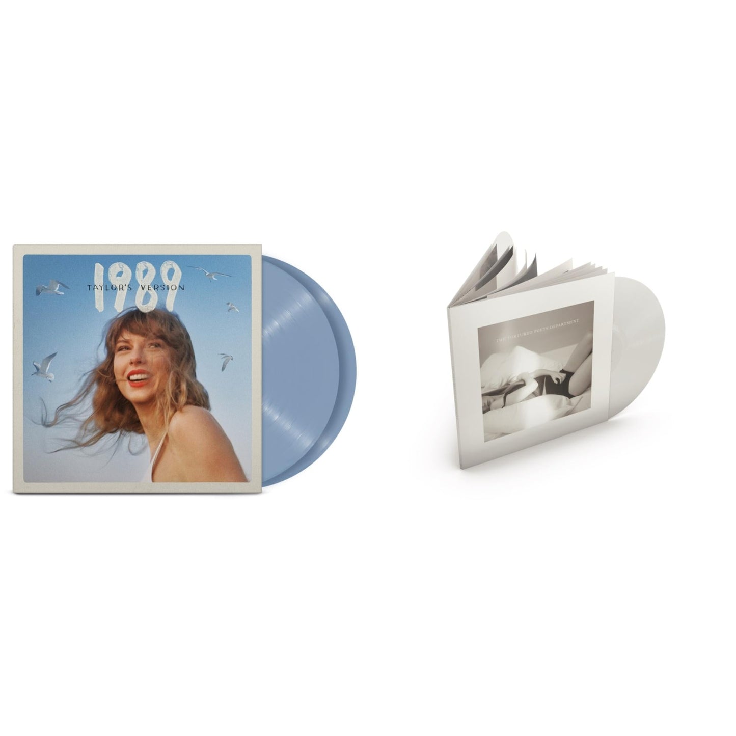 1989 (Taylor's Version) (2LP/Crystal Skies Blue Vinyl) & Tortured Poets Department (X) (Ghosted White Vinyl/2LP/Manuscript- Bonus Track)