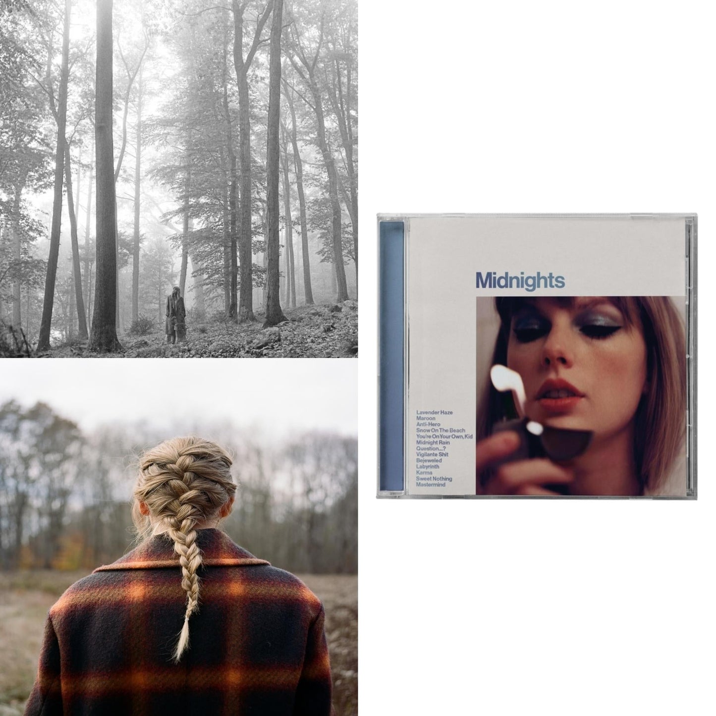 Folklore (Edited) & Evermore (X) & Midnights (X) (Moonstone Blue CD)