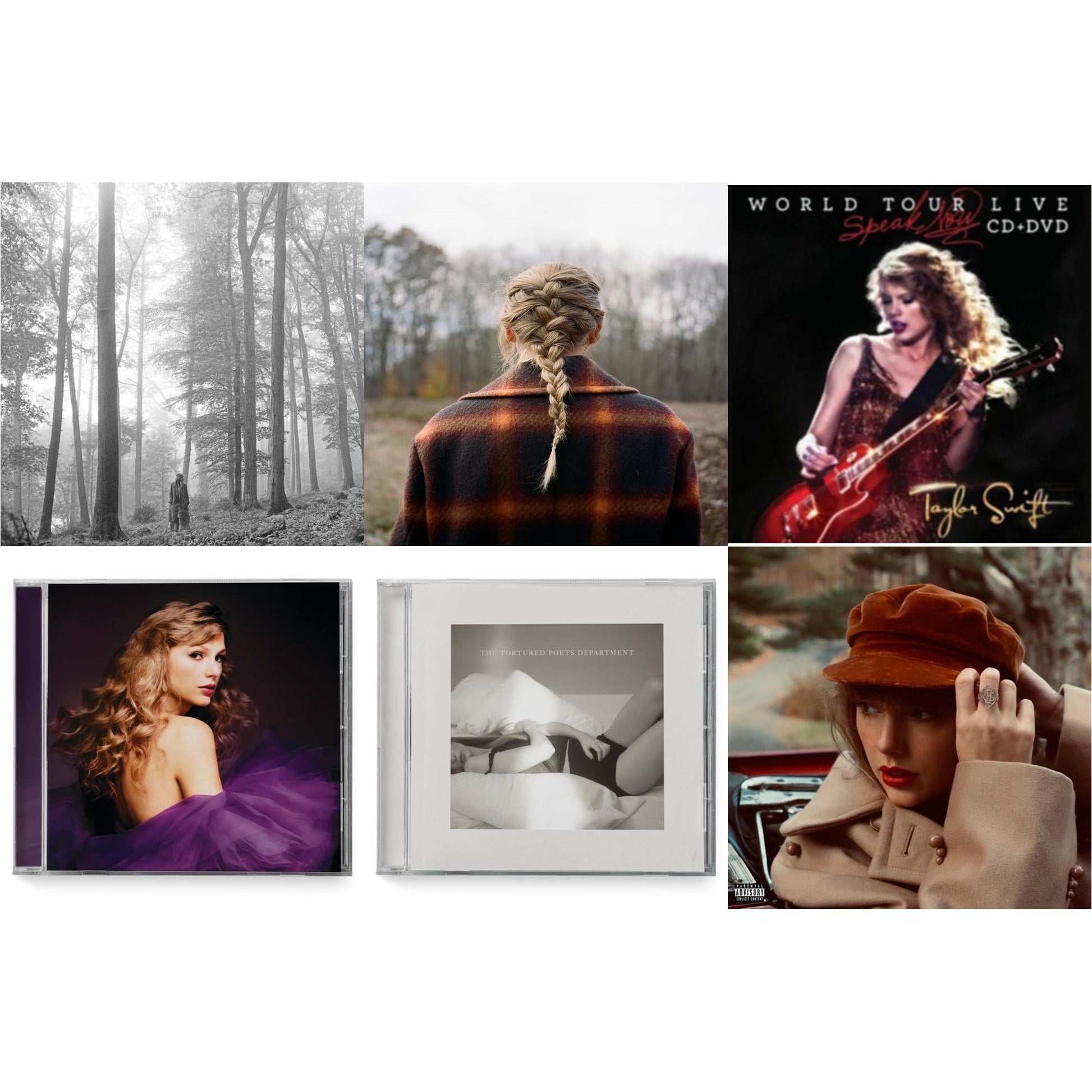This is a 6 CD SKU bundle.
1.This CD is brand new.Format: CDMusic Style: VocalThis item's title is: Folklore (Edited)Artist: Taylor SwiftLabel: REPUBLICBarcode: 602435034799Release Date: 8/7/2020
2.This CD is brand new.
