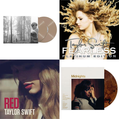 Folklore (X) (Beige Vinyl/2LP) & Midnights (X) (Mahogany Color LP Vinyl) & Red & Fearless Platinum Edition