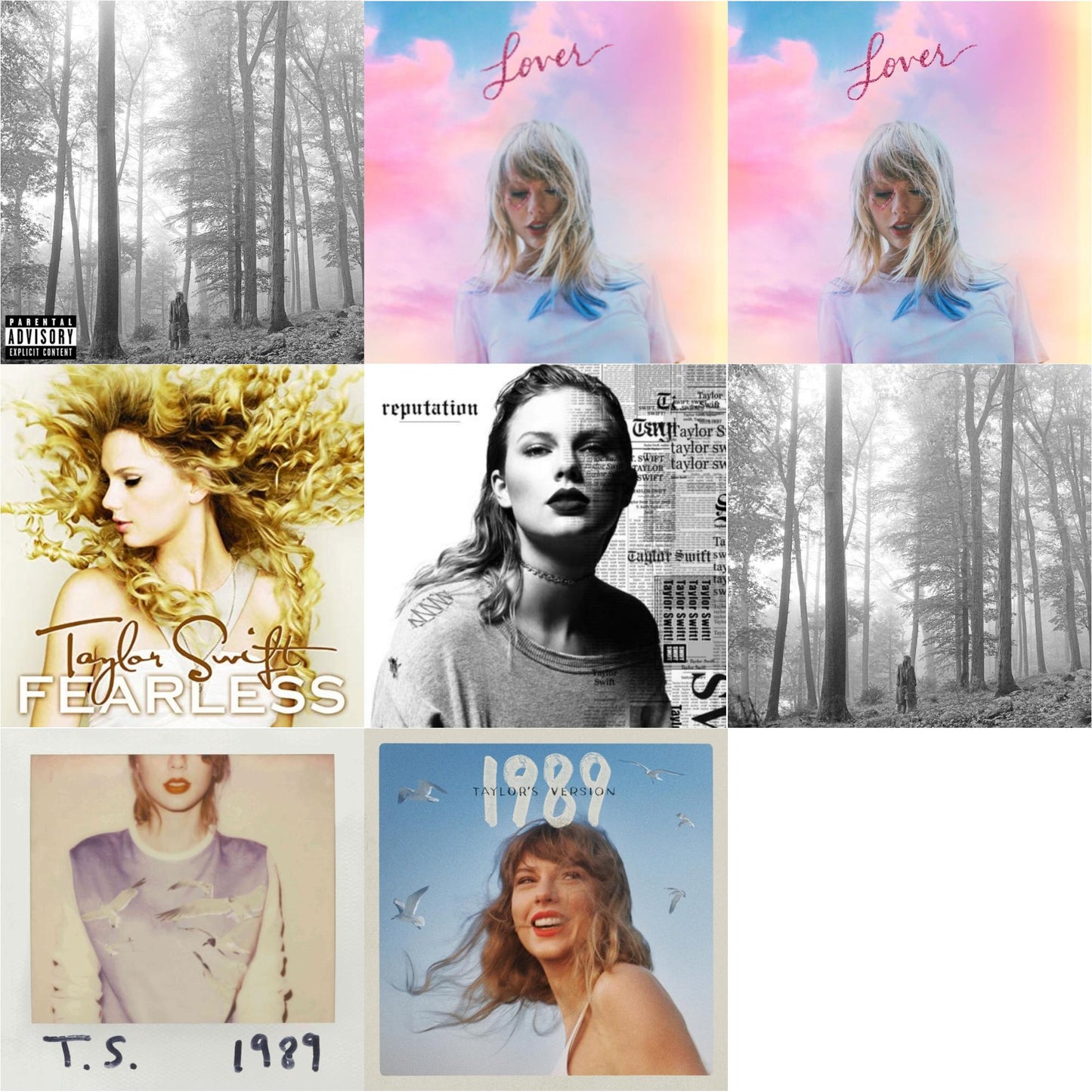 This is a 8 CD SKU bundle.
1.This CD is brand new.Format: CDMusic Style: VocalThis item's title is: Folklore (Edited)Artist: Taylor SwiftLabel: REPUBLICBarcode: 602435034799Release Date: 8/7/2020
2.This CD is brand new.