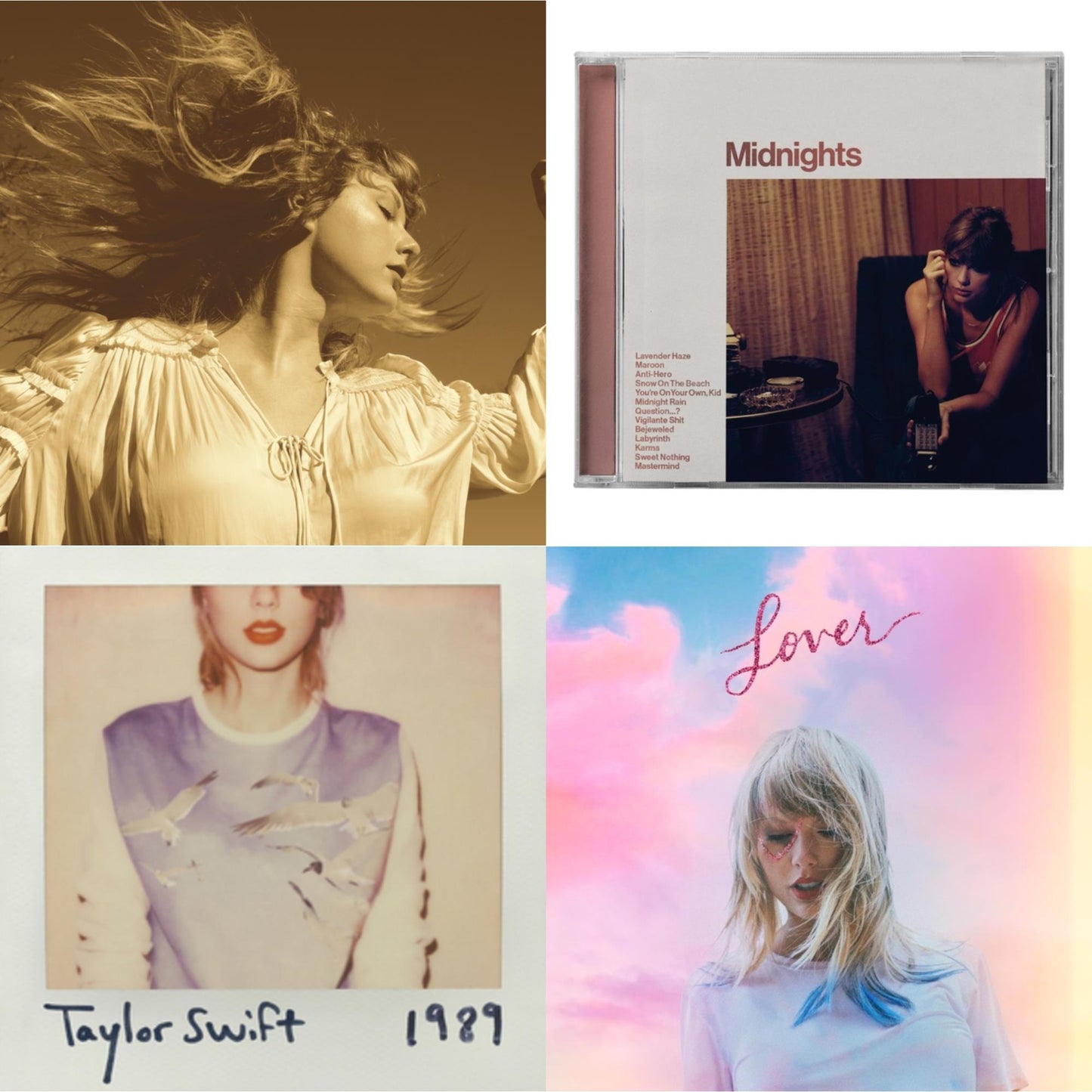 This is a 4 CD SKU bundle.
1.This CD is brand new.Format: CDMusic Style: Rock & RollThis item's title is: Fearless (Taylor's Version) (2CD)Artist: Taylor SwiftBarcode: 602435845098Release Date: 4/9/2021
2.This CD is brand new.