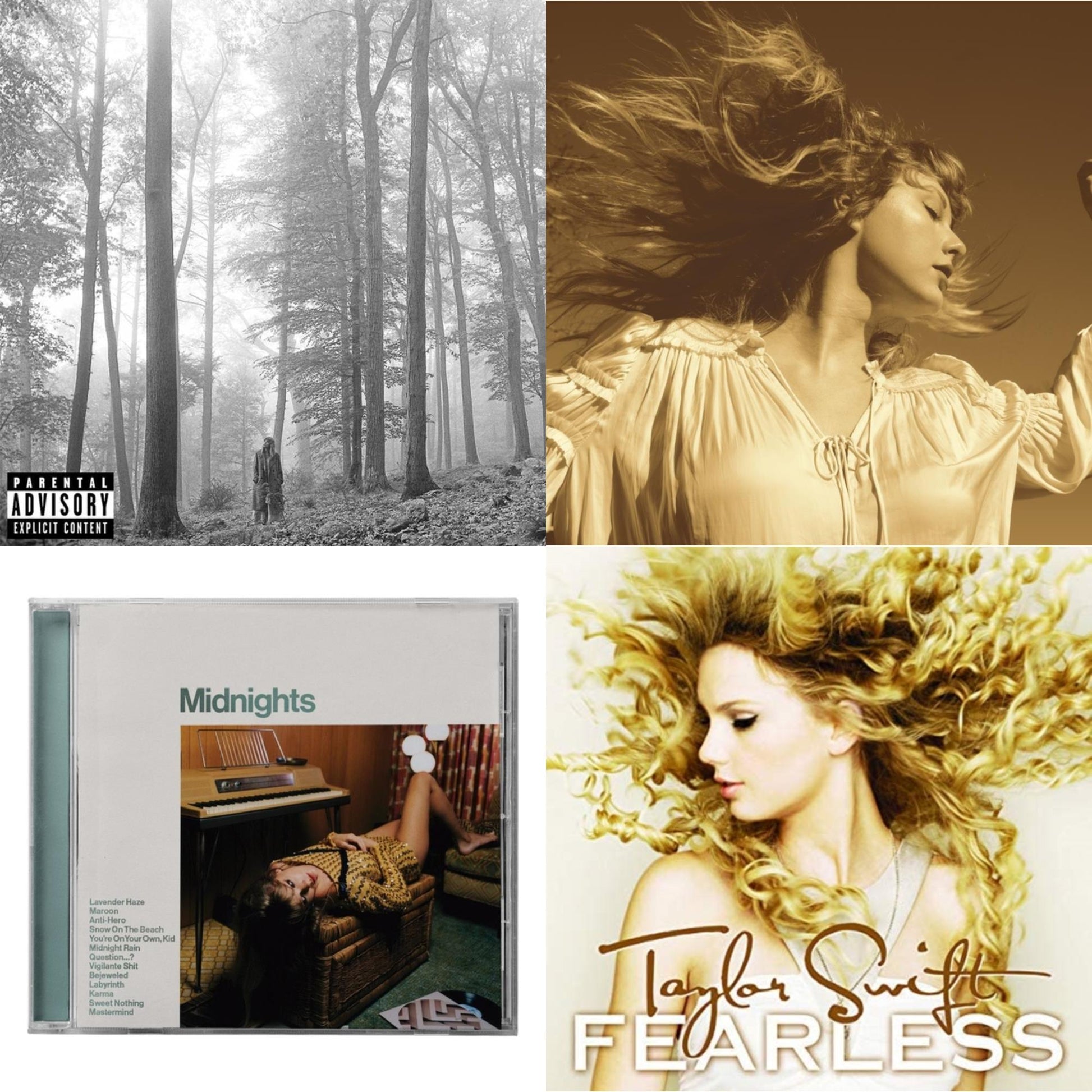This is a 4 CD SKU bundle.
1.This CD is brand new.Format: CDMusic Style: VocalThis item's title is: Folklore (X)Artist: Taylor SwiftLabel: REPUBLICBarcode: 602435034805Release Date: 8/7/2020
2.This CD is brand new.