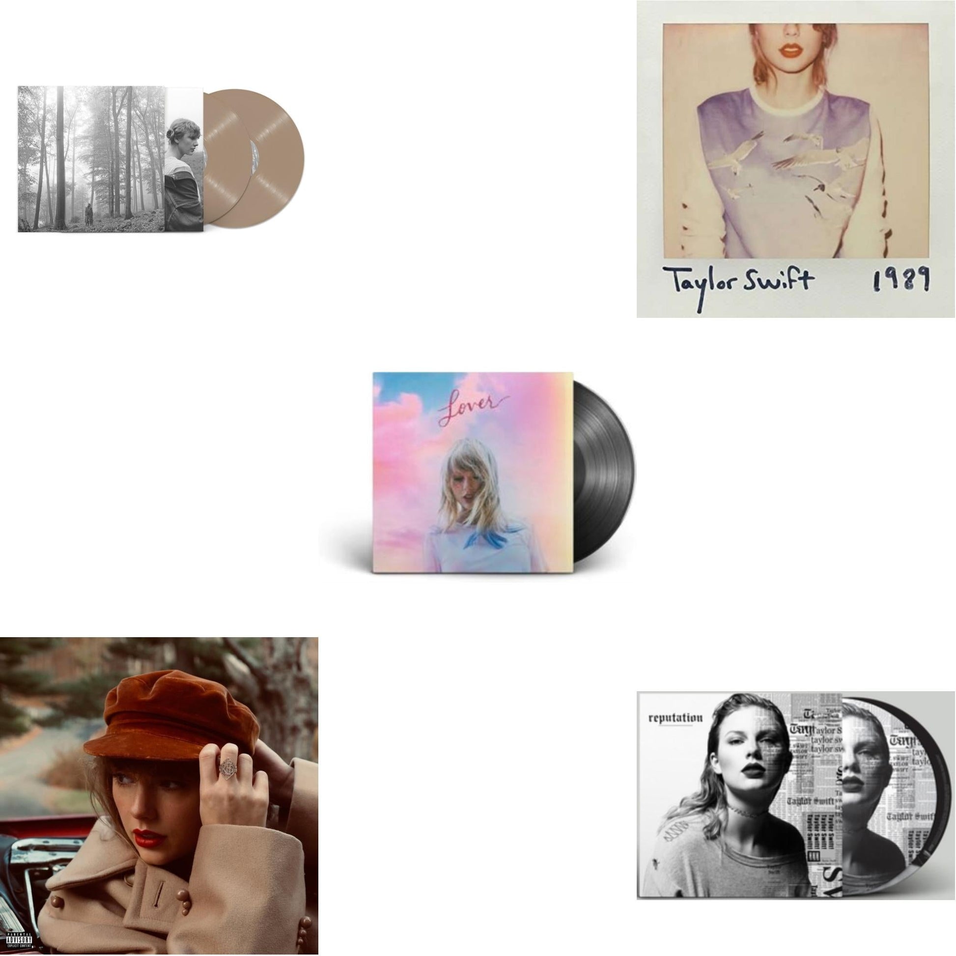 This is a 5 LP Vinyl SKU bundle.
1.This LP Vinyl is brand new.Format: LP VinylMusic Style: VocalThis item's title is: Folklore (X) (Beige Vinyl/2LP)Artist: Taylor SwiftLabel: Republic RecordsBarcode: 602435034881Release Date: 7/23/2021
2.This LP Vinyl is brand new.