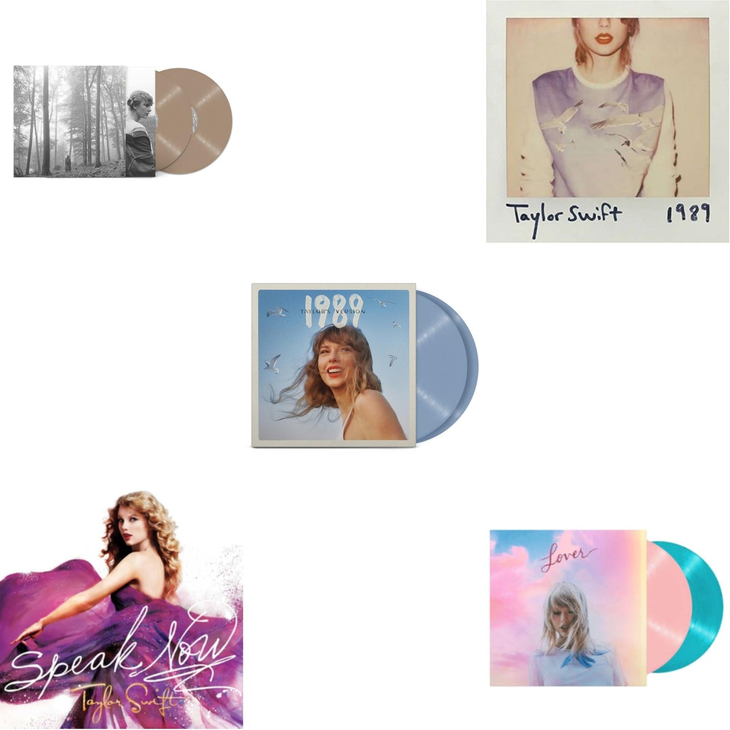 This is a 5 LP Vinyl SKU bundle.
1.This LP Vinyl is brand new.Format: LP VinylMusic Style: VocalThis item's title is: Folklore (X) (Beige Vinyl/2LP)Artist: Taylor SwiftLabel: Republic RecordsBarcode: 602435034881Release Date: 7/23/2021
2.This LP Vinyl is brand new.