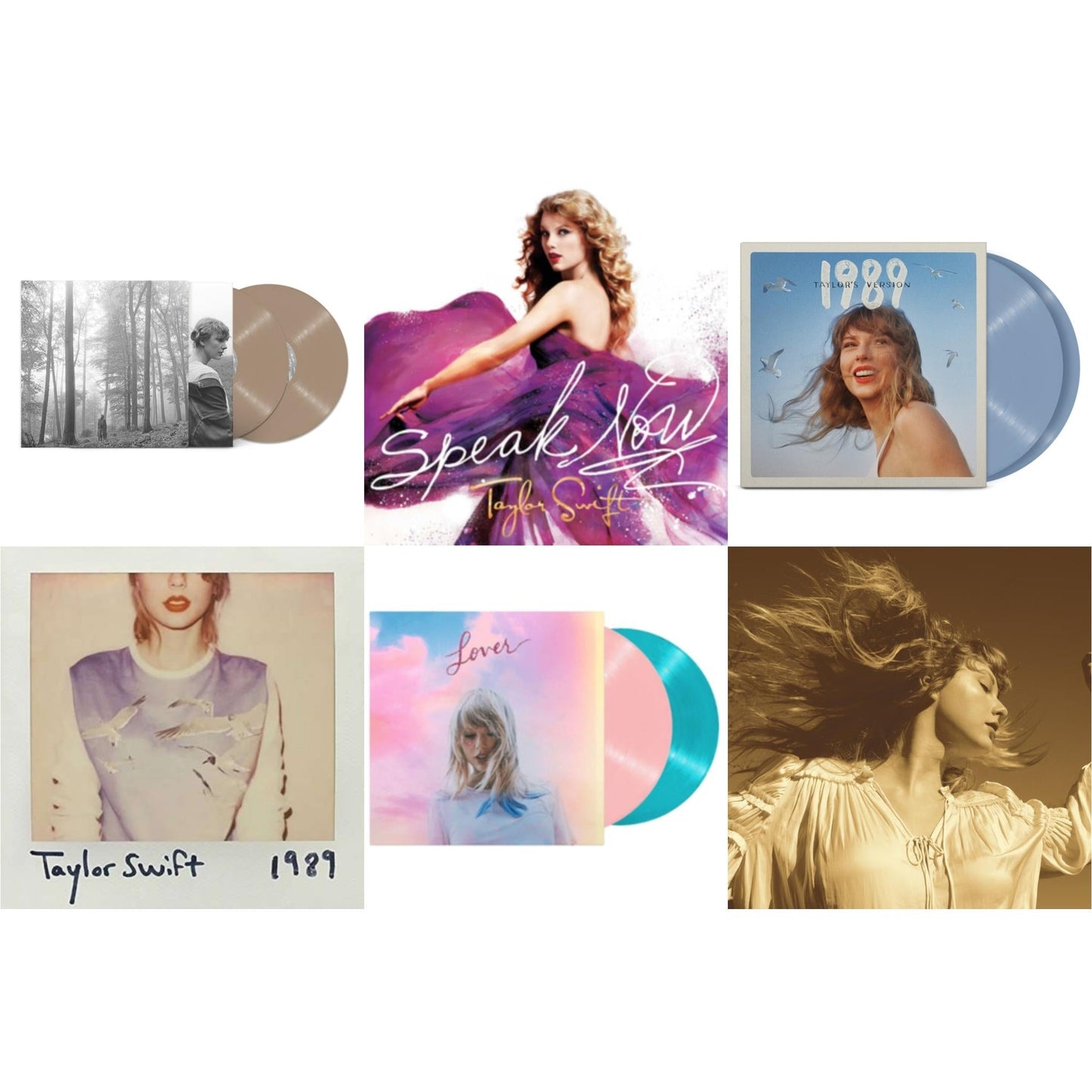 This is a 6 LP Vinyl SKU bundle.
1.This LP Vinyl is brand new.Format: LP VinylMusic Style: VocalThis item's title is: Folklore (X) (Beige Vinyl/2LP)Artist: Taylor SwiftLabel: Republic RecordsBarcode: 602435034881Release Date: 7/23/2021
2.This LP Vinyl is brand new.