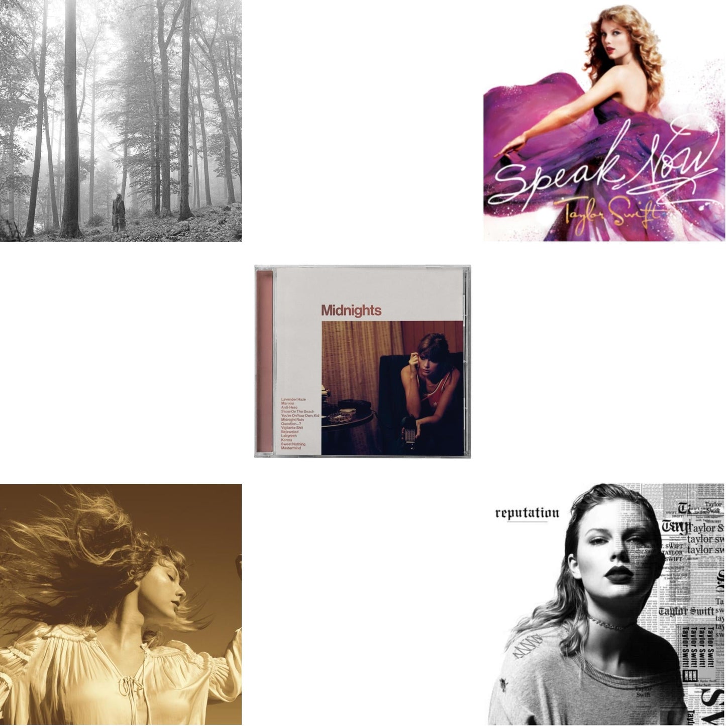 This is a 5 CD SKU bundle.
1.This CD is brand new.Format: CDMusic Style: VocalThis item's title is: Folklore (Edited)Artist: Taylor SwiftLabel: REPUBLICBarcode: 602435034799Release Date: 8/7/2020
2.This CD is brand new.