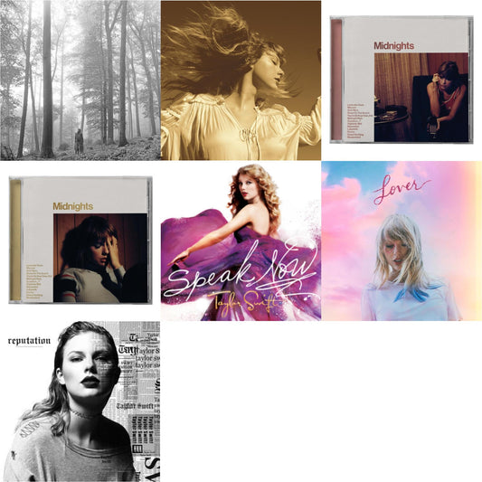 This is a 7 CD SKU bundle.
1.This CD is brand new.Format: CDMusic Style: VocalThis item's title is: Folklore (Edited)Artist: Taylor SwiftLabel: REPUBLICBarcode: 602435034799Release Date: 8/7/2020
2.This CD is brand new.