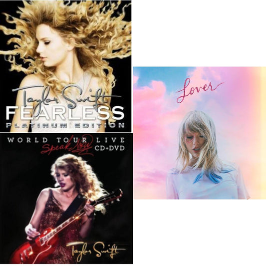 This is a 3 CD SKU bundle.
1.This CD is brand new.Format: CDMusic Style: CountryThis item's title is: FearlessArtist: Taylor SwiftLabel: Rock/PopBarcode: 602527230344Release Date: 11/16/2009
2.This CD is brand new.