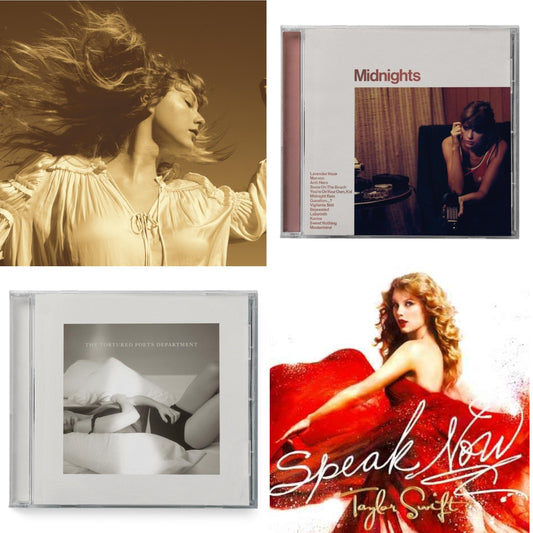 This is a 4 CD SKU bundle.
1.This CD is brand new.Format: CDMusic Style: Rock & RollThis item's title is: Fearless (Taylor's Version) (2CD)Artist: Taylor SwiftBarcode: 602435845098Release Date: 4/9/2021
2.This CD is brand new.