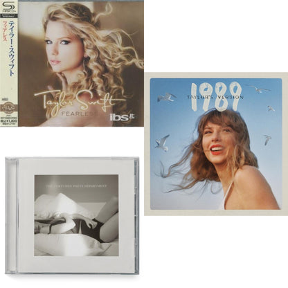 This is a 3 CD SKU bundle.
1.This CD is brand new.Format: CDMusic Style: CountryThis item's title is: FearlessArtist: Taylor SwiftLabel: Big Machine RecordsBarcode: 4988005724175Release Date: 10/24/2012
2.This CD is brand new.